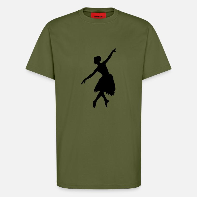 Vector Ballet dancer Silhouette - T-Shirt - made by SPREAD - MOSS GREEN