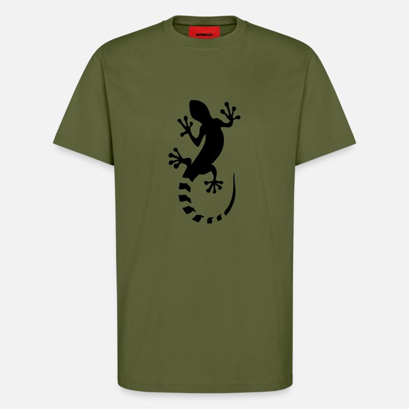 echse - lizard - T-Shirt - made by SPREAD - MOSS GREEN