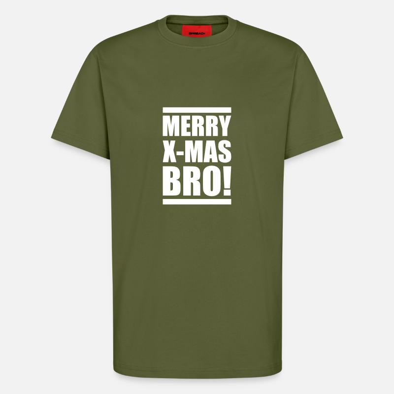 Joyeux Noël Frère Dire - T-shirt bio décontracté fabriqué en UE - MOSS GREEN