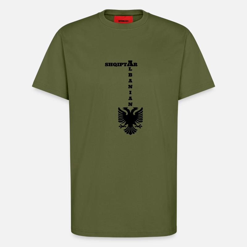 shqiptar_albanian_v2_b - T-Shirt - made by SPREAD - MOSS GREEN