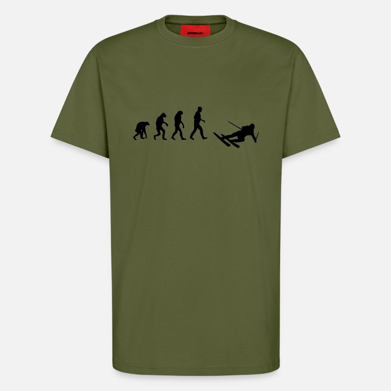 ski evolution - T-Shirt - made by SPREAD - MOSS GREEN