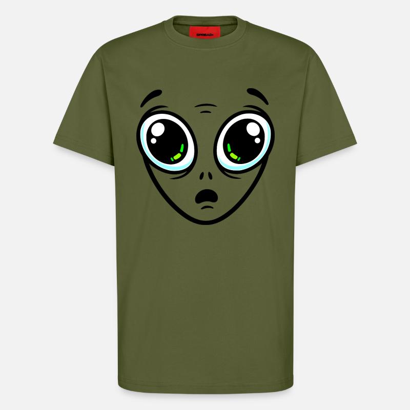 Großäugiger Außerirdischer - T-Shirt - made by SPREAD - MOSS GREEN