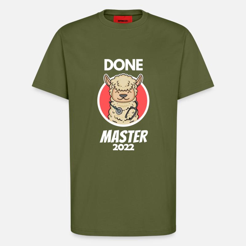 Done Master's Degree Gift - T-Shirt - made by SPREAD - MOSS GREEN