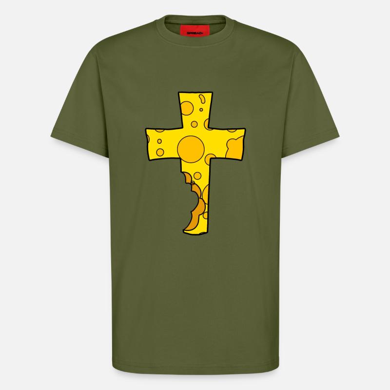Kreuz Symbol Käse - T-Shirt - made by SPREAD - MOSS GREEN