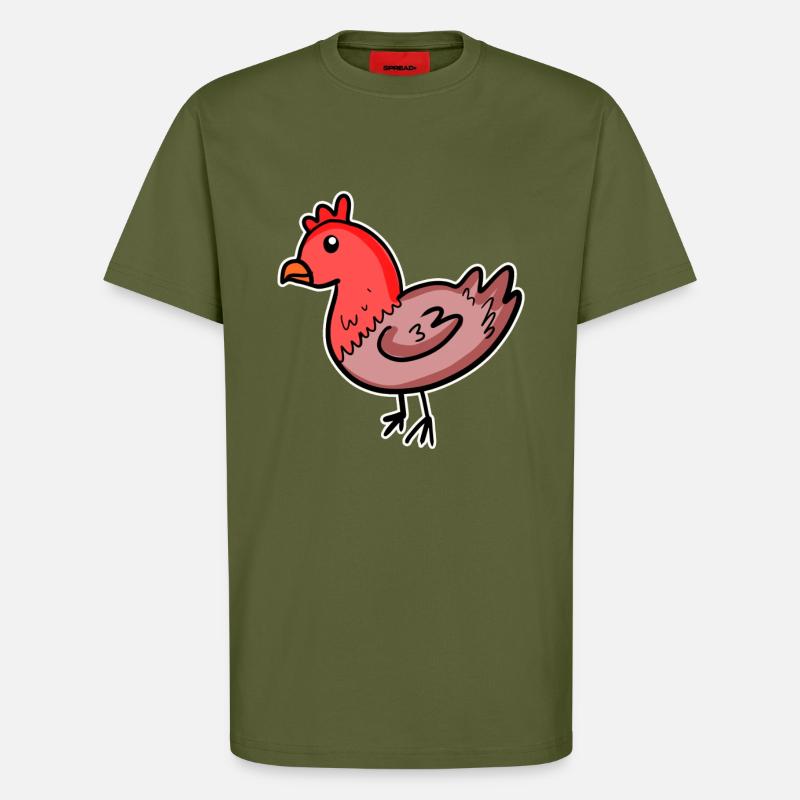 Chicken Comic - T-Shirt - made by SPREAD - MOSS GREEN