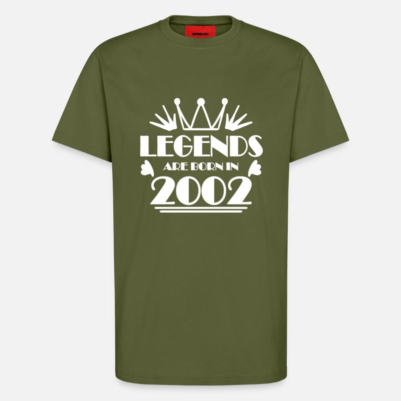 2002 - Né en 2002 - T-shirt bio décontracté fabriqué en UE - MOSS GREEN