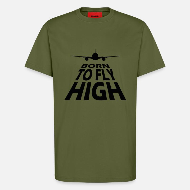 Born to fly Pilot - T-Shirt - made by SPREAD - MOSS GREEN