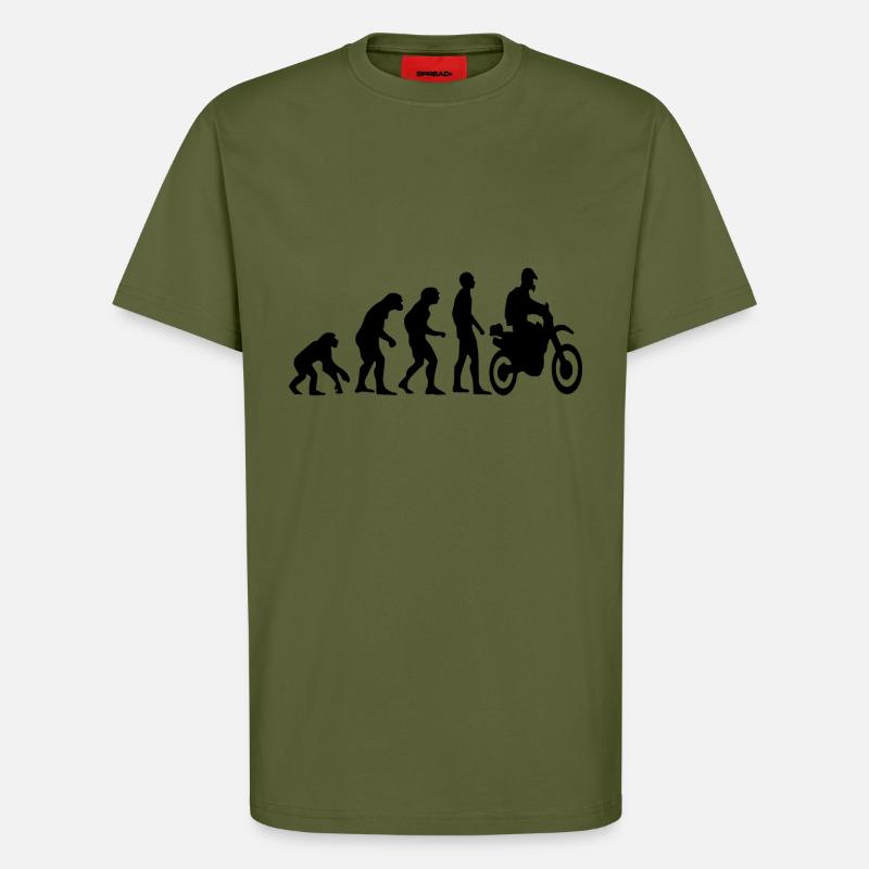 Human Evolution Enduro - T-shirt bio décontracté fabriqué en UE - MOSS GREEN
