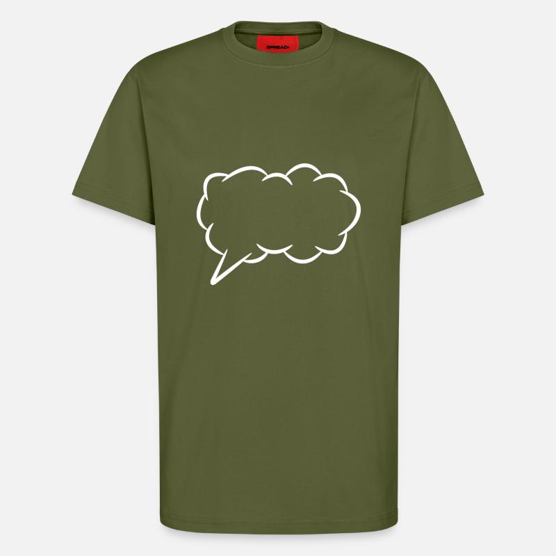 Bulle de pensée bulle - T-shirt bio décontracté fabriqué en UE - MOSS GREEN