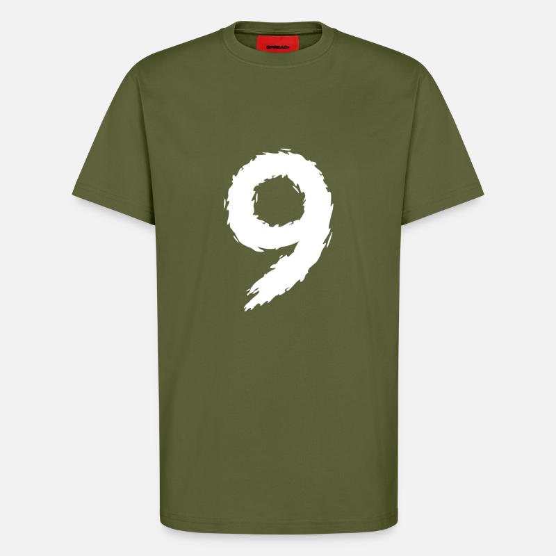 Numéro 9 - T-shirt bio décontracté fabriqué en UE - MOSS GREEN