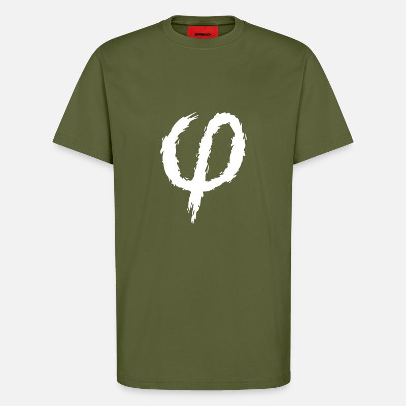 Phi sign icon brush - T-Shirt - made by SPREAD - MOSS GREEN