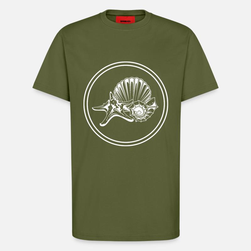 Icône étoile de mer Icône - T-shirt bio décontracté fabriqué en UE - MOSS GREEN