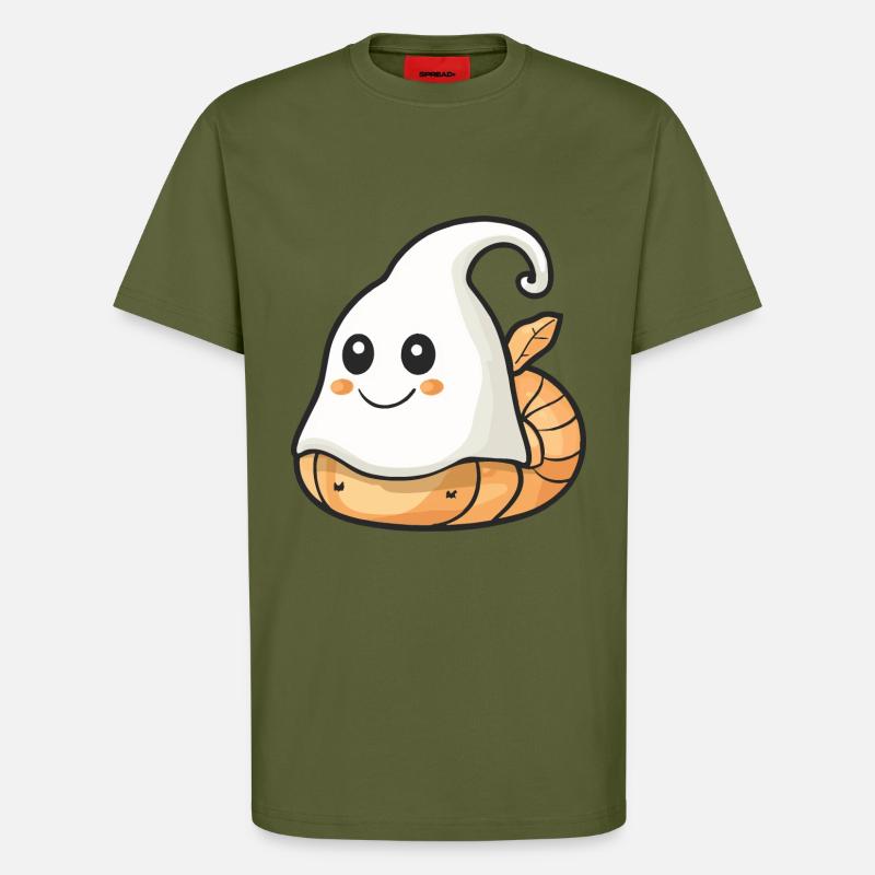 Snail Halloween Comic Ghost - T-Shirt - made by SPREAD - MOSS GREEN