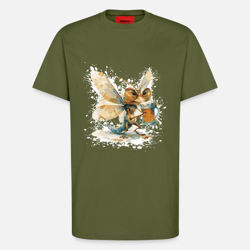 Libelle Bier Lustig - T-Shirt - made by SPREAD - MOSS GREEN