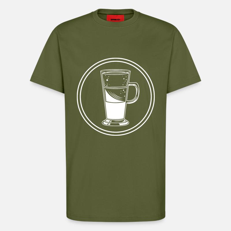Icône du café - T-shirt bio décontracté fabriqué en UE - MOSS GREEN