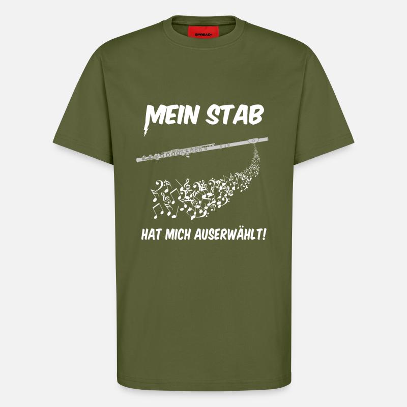 Querflöte - auserwählt - T-Shirt - made by SPREAD - MOSS GREEN