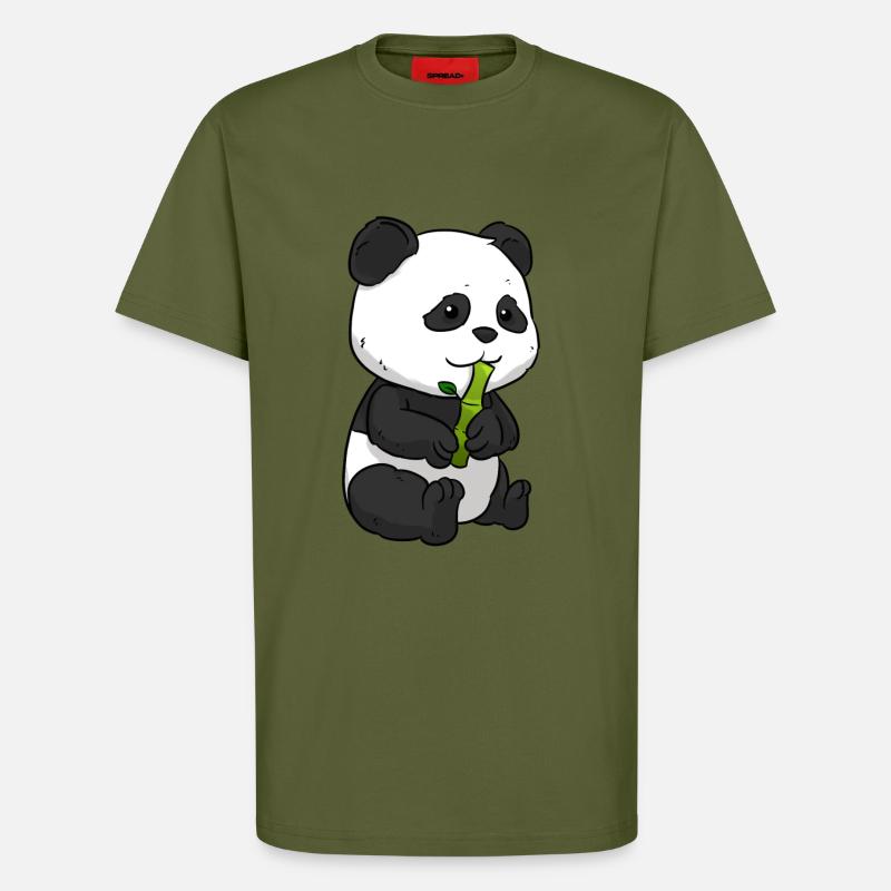 Panda Bambus Pandabär - T-Shirt - made by SPREAD - MOSS GREEN