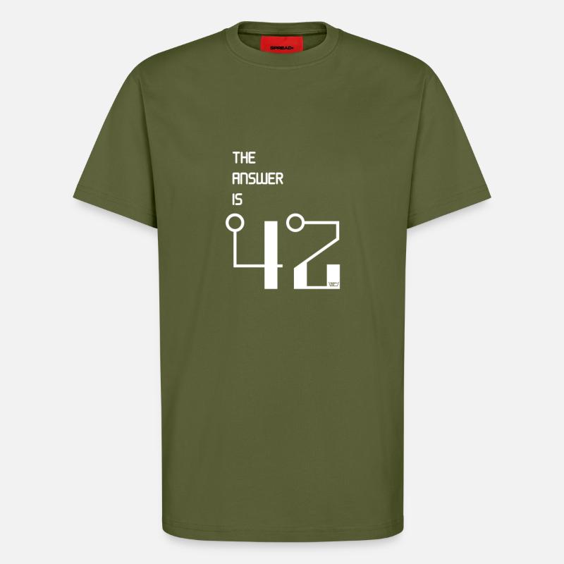 The Answer is 42 - T-Shirt - made by SPREAD - MOSS GREEN