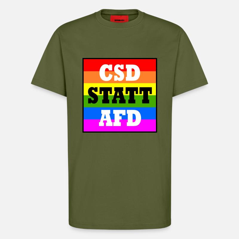 Csd statt afd - T-Shirt - made by SPREAD - MOSS GREEN