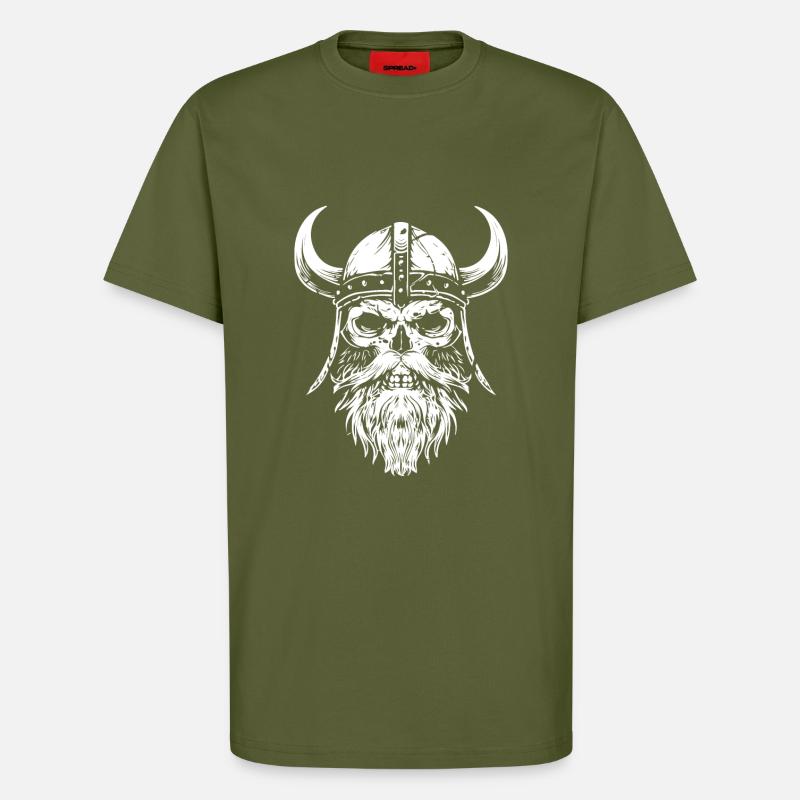 Viking Skull Odin - T-Shirt - made by SPREAD - MOSS GREEN