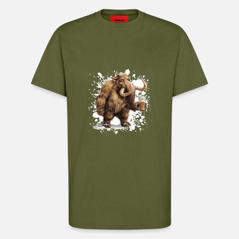 Mammut Bière Funny - T-shirt bio décontracté fabriqué en UE - MOSS GREEN