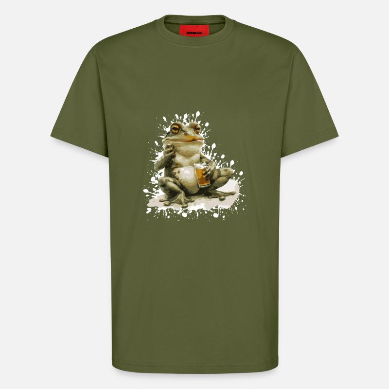 Frosch Bier Lustig - T-Shirt - made by SPREAD - MOSS GREEN