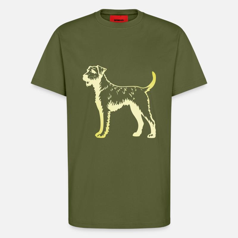 Airedale Terrier Hund Silhouette - T-Shirt - made by SPREAD - MOSS GREEN