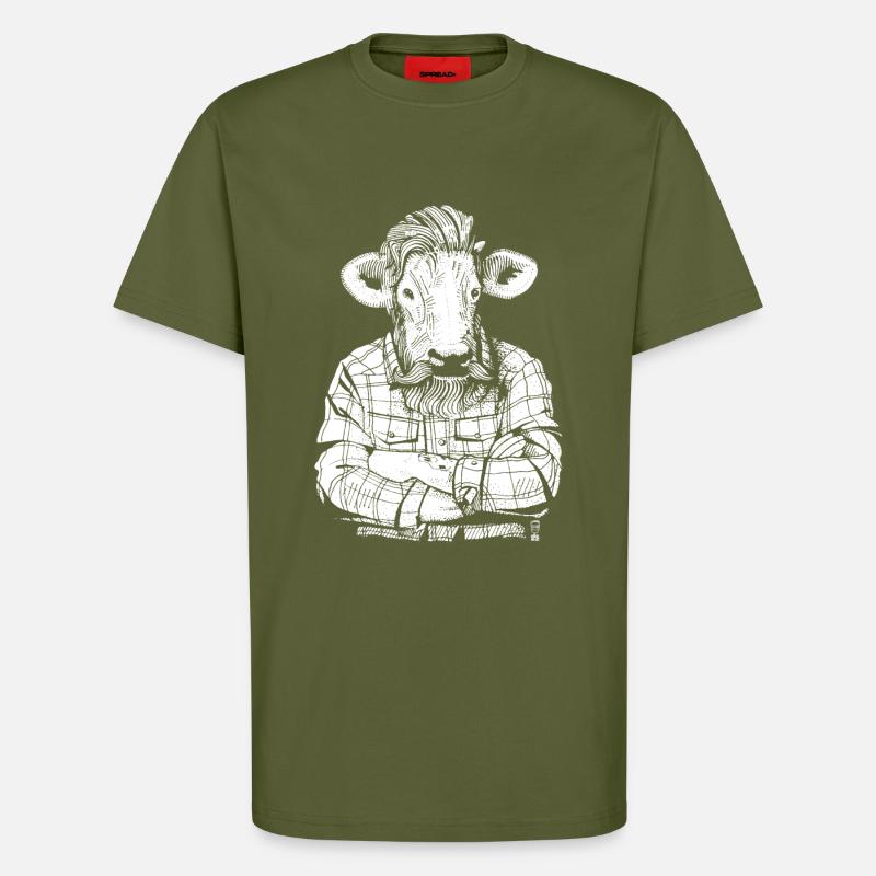 Mister Beef (white version) - T-Shirt - made by SPREAD - MOSS GREEN