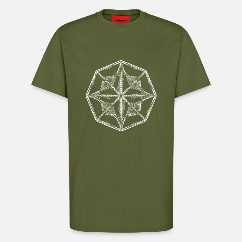 Geometry pattern shape - T-Shirt - made by SPREAD - MOSS GREEN