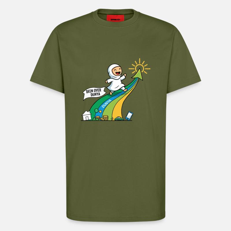 Deen über Dunya 2 - T-Shirt - made by SPREAD - MOSS GREEN