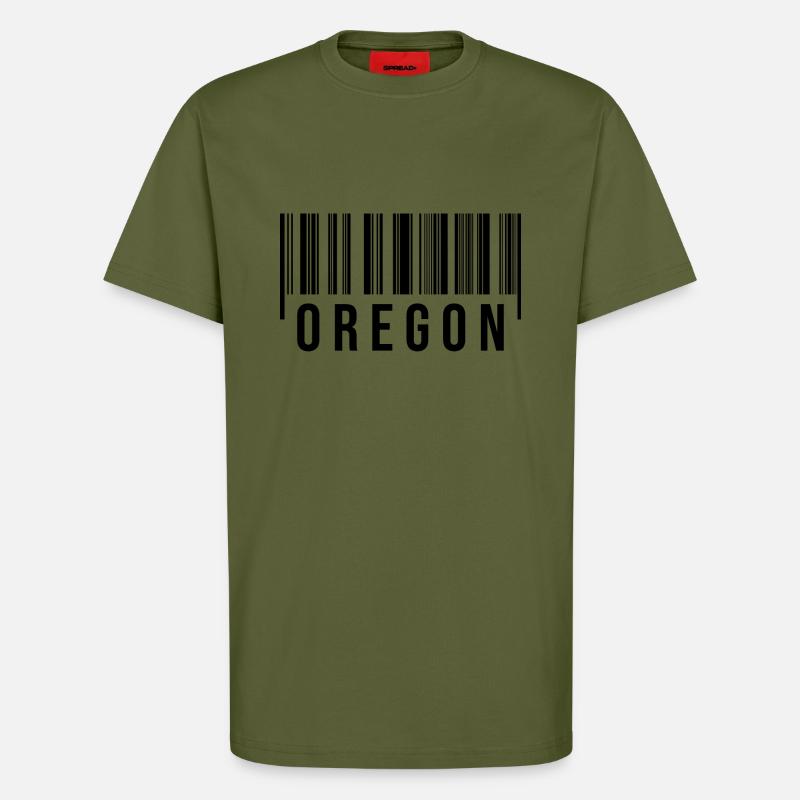 Oregon Strichcode - T-Shirt - made by SPREAD - MOSS GREEN
