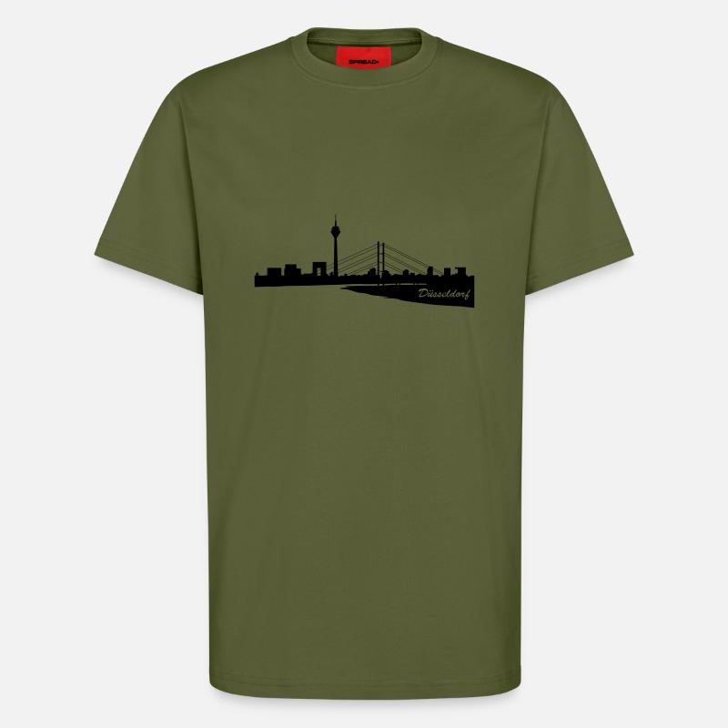 Düsseldorf Skyline 2 - T-Shirt - made by SPREAD - MOSS GREEN