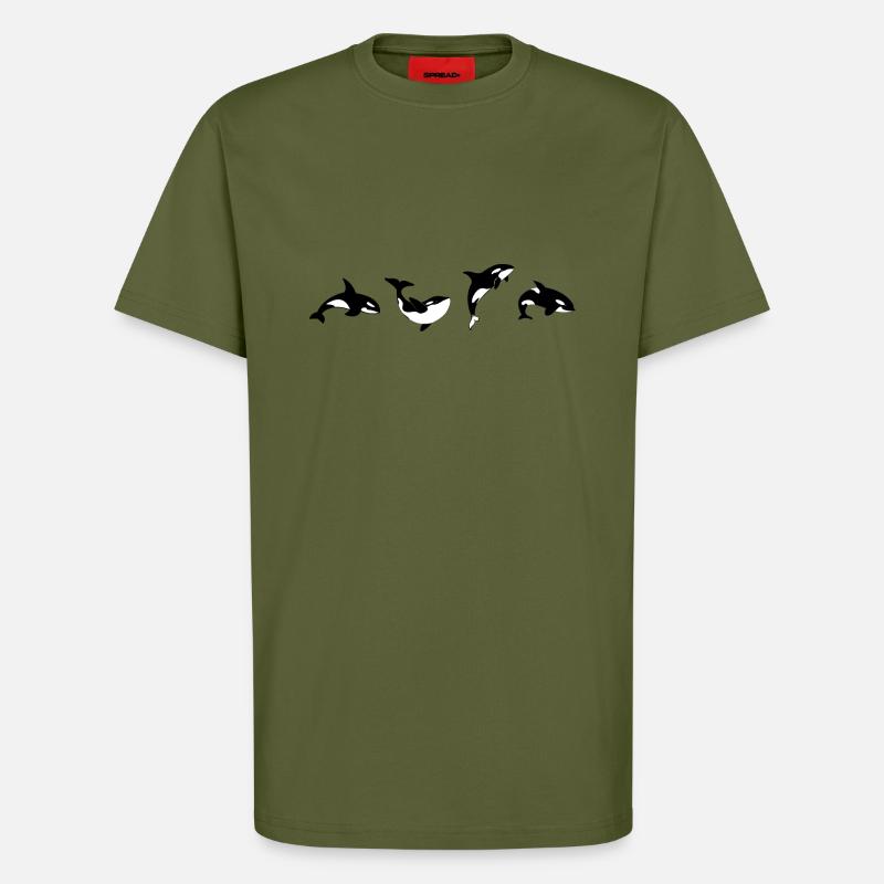 Orca Positions - Gift Idea - T-Shirt - made by SPREAD - MOSS GREEN