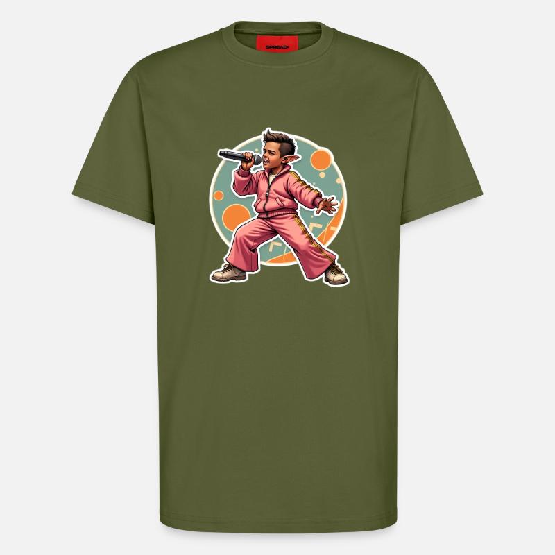 Elf Rapper in Aktion - T-Shirt - made by SPREAD - MOSS GREEN