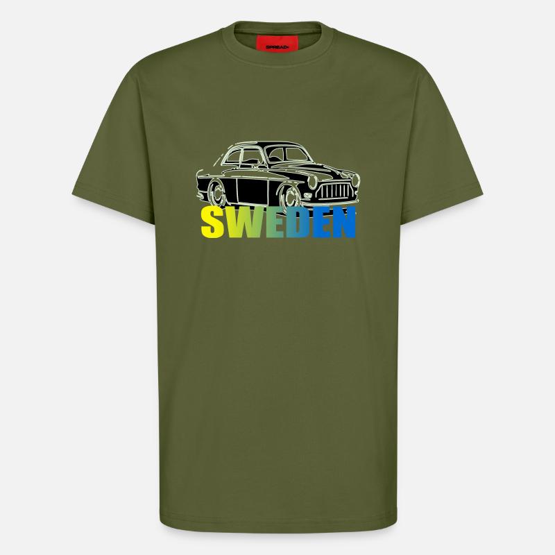 Amazone Auto Design Suède - T-shirt bio décontracté fabriqué en UE - MOSS GREEN