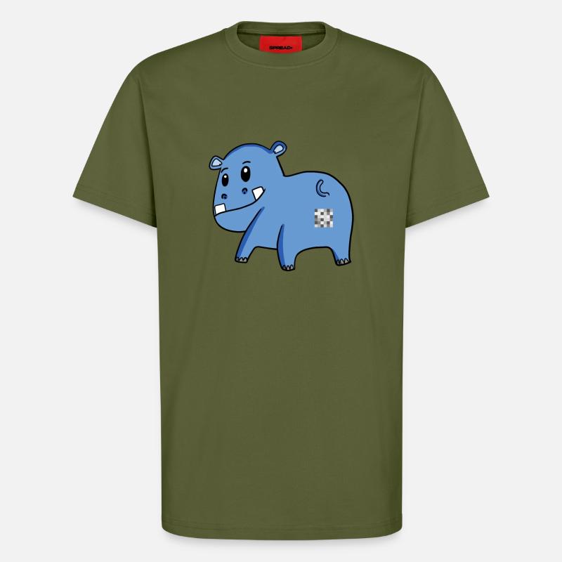 Nilpferd Arsch - Nilpferd Hintern - T-Shirt - made by SPREAD - MOSS GREEN