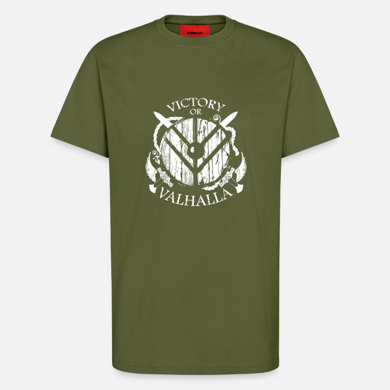 Wikinger oder Valhalla - T-Shirt - made by SPREAD - MOSS GREEN