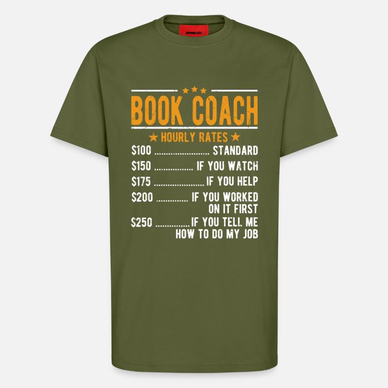 Book trainer hourly wage - T-Shirt - made by SPREAD - MOSS GREEN