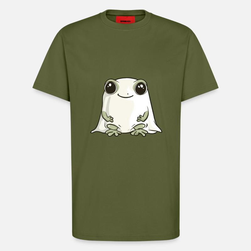 Frosch Halloween Comic Geist - T-Shirt - made by SPREAD - MOSS GREEN