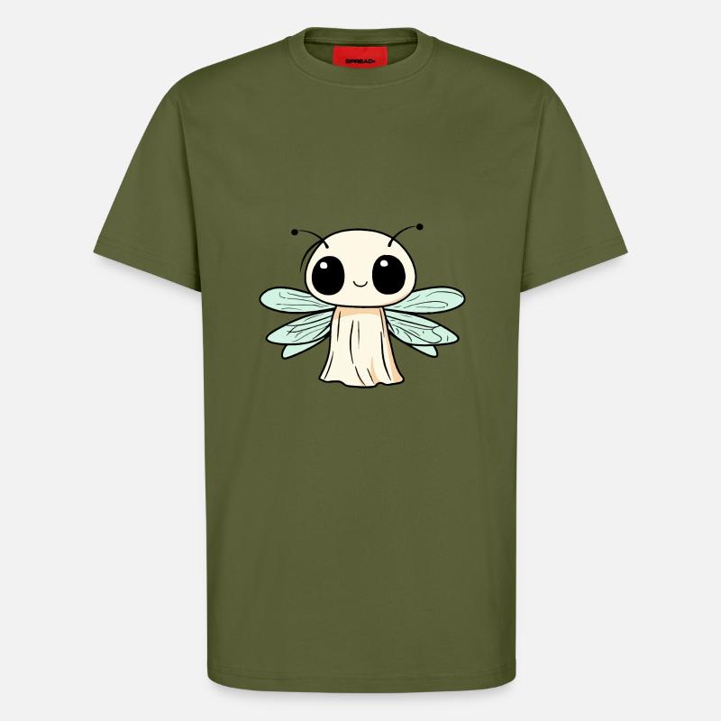 Dragonfly Halloween Comic Ghost - T-Shirt - made by SPREAD - MOSS GREEN