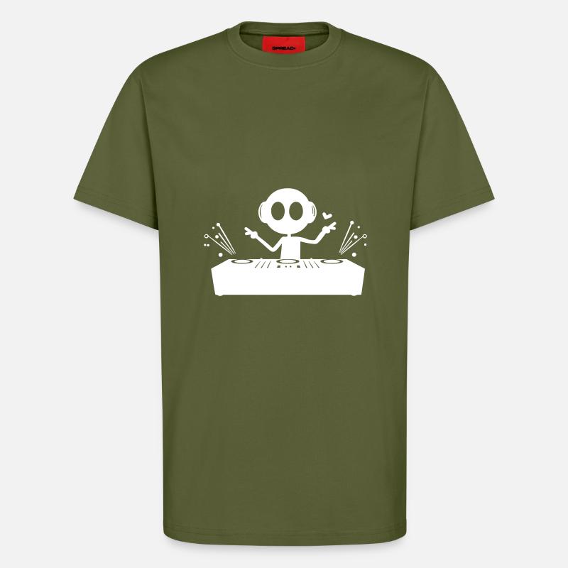 DJ Turntables Lustig - T-Shirt - made by SPREAD - MOSS GREEN