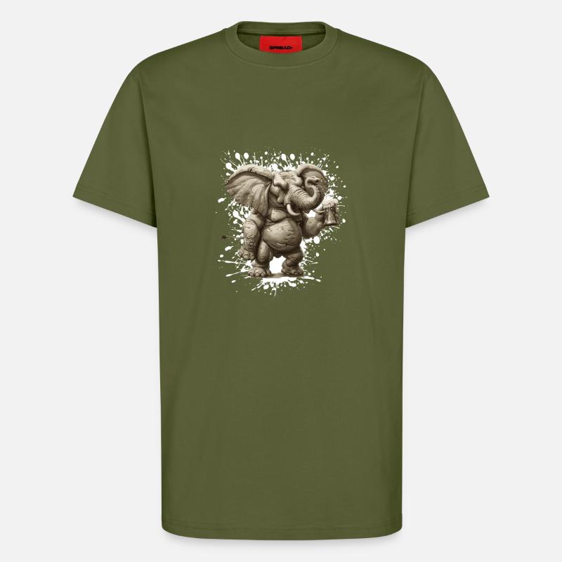 Elefant Bier Lustig - T-Shirt - made by SPREAD - MOSS GREEN