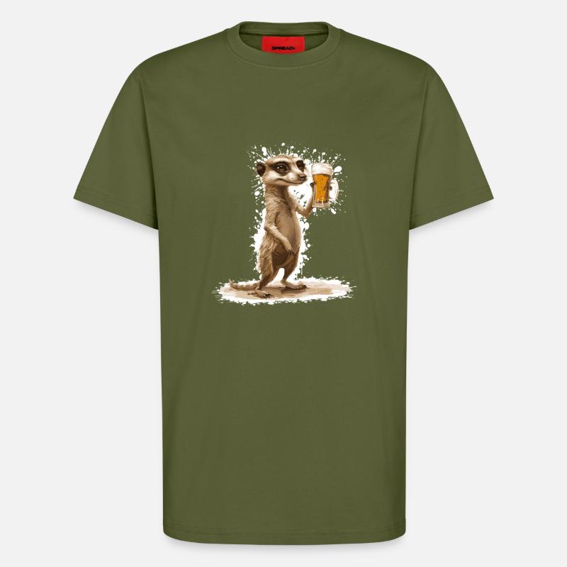 Erdmännchen Bier Lustig - T-Shirt - made by SPREAD - MOSS GREEN