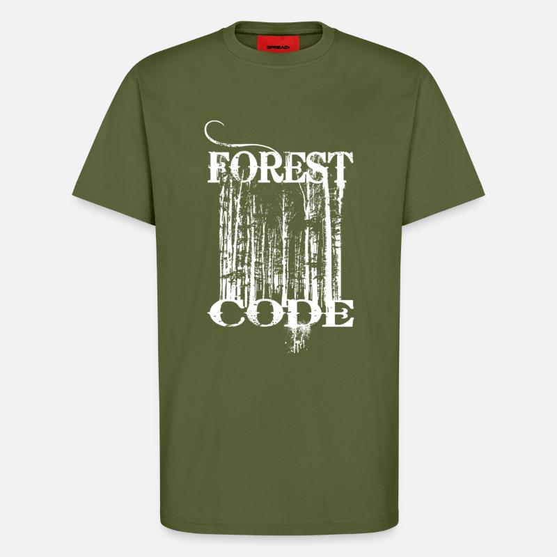 Code forestier - T-shirt bio décontracté fabriqué en UE - MOSS GREEN
