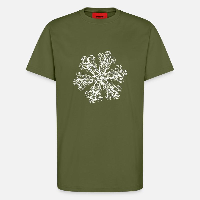 snowflake 3 white - T-Shirt - made by SPREAD - MOSS GREEN