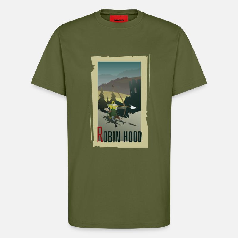 Robin des Bois - T-shirt bio décontracté fabriqué en UE - MOSS GREEN