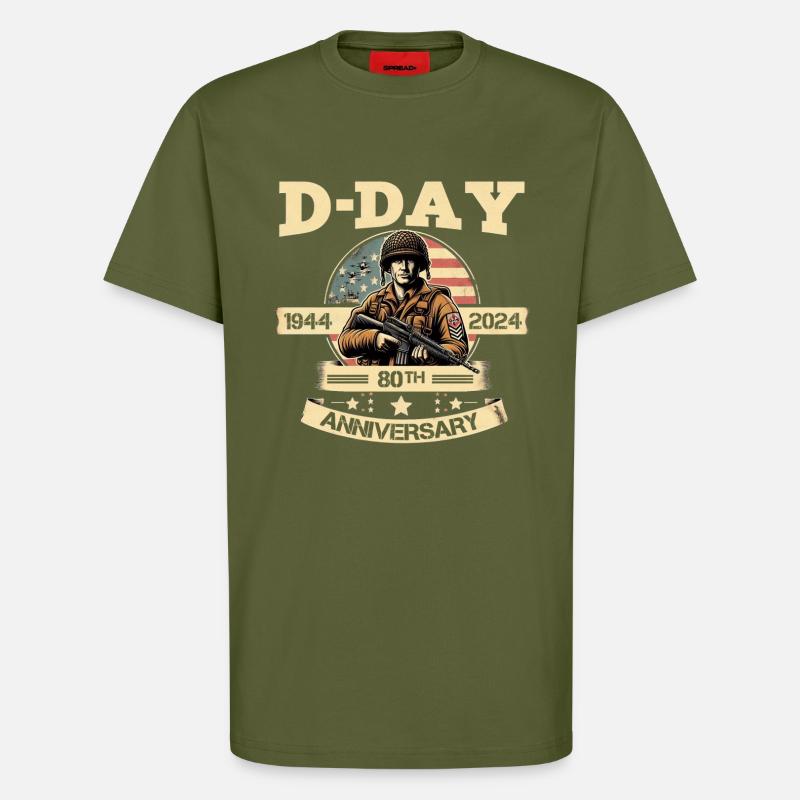 D-DAY 80 th ANNIVERSARY - T-Shirt - made by SPREAD - MOSS GREEN