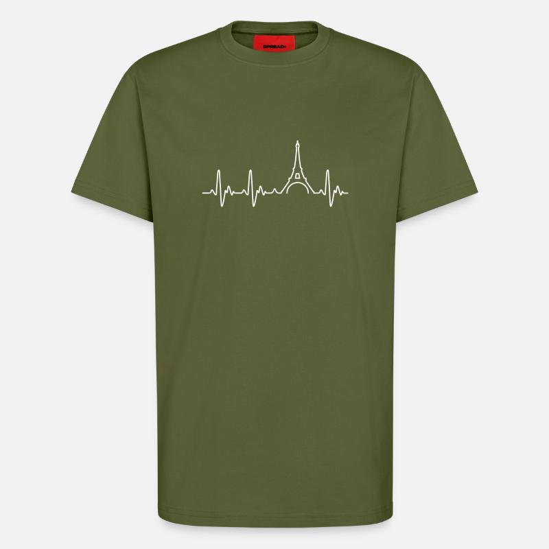 Coeur de Paris - T-shirt bio décontracté fabriqué en UE - MOSS GREEN