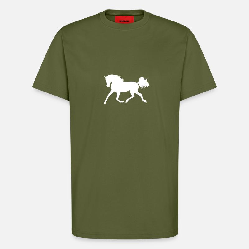 Pferd Silhouette weiß - T-Shirt - made by SPREAD - MOSS GREEN