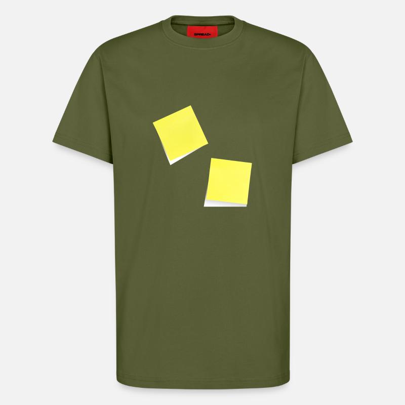 note jaune , adhésif , sticky note - T-shirt bio décontracté fabriqué en UE - MOSS GREEN